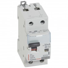 Автоматический выключатель дифференциального тока DX³ 6000, 10 кА, тип характеристики С, 4П, 400 В~, 10 А, тип AС, 30 мА, 4 модуля, артикул 411185  Legrand