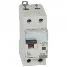 Автоматический выключатель дифференциального тока DX³ 6000, 10 кА, тип характеристики С, 1П+Н, 230 В~, 16 А, тип AС, 30 мА, 2 модуля, артикул 411002  Legrand