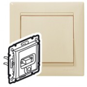 Розетка HD 15 + гнездо диам. 3,5 мм Valena Classic слоновая кость, артикул 774182