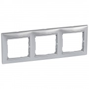 Рамка Valena Classic 3 поста горизонтальный монтаж алюминий, артикул 770153