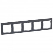 Рамка Valena Classic 5 постов горизонтальный монтаж ноктюрн/серебряный штрих, артикул 770395