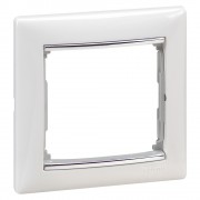 Рамка Valena Classic 1 пост белый/серебряный штрих, артикул 770491