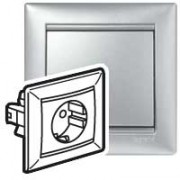   Силовая розетка Valena Classic 2К+3 укоплектованная на винтах 10/16 А 230/250 В~ алюминий, артикул 770123
