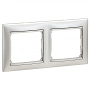 Рамка Valena Classic 2 поста горизонтальный монтаж алюминий, артикул 770152