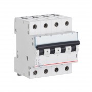 Автоматический выключатель TX³ 6000, 6 кА, тип характеристики C, 4П, 400 В~, 63 А, 4 модуля, артикул 404076  Legrand