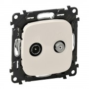 Valena ALLURE.Розетка TVSAT двухкабельная.С лицевой панелью.Слоновая кость, артикул 753858
