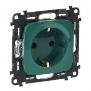   Valena ALLURE.Силовая розетка 2К+З 16А 250В с защитными шторками.Безвинтовые зажимы.С лицевой панелью.Зеленая., артикул 754982