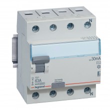 Выключатель дифференциального тока TX³, 4П, 63 А, тип AC, 30 мА, 4 модуля, артикул 403010  Legrand
