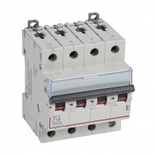 Автоматический выключатель DX³-E 6000, 6 кА, тип характеристики C, 4П, 230/400 В~, 16 А, 4 модуля, артикул 407305  Legrand