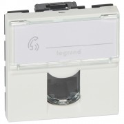 Розетка RJ 45 Программа Mosaic категория 5е UTP 2 модуля белый, артикул 076554