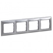Рамка Valena Classic 4 поста горизонтальный монтаж алюминий, артикул 770154