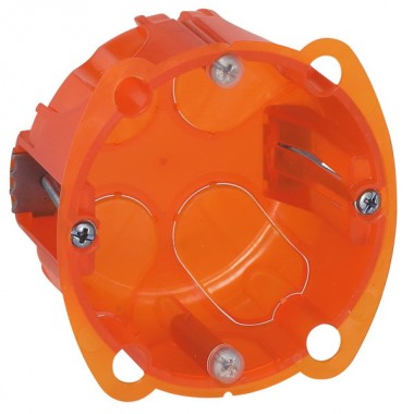 Batibox Коробка монтажная повышенной прочности 1-ная, диаметр 67 мм, глубина 40 мм, оранжевая, артикул 080101