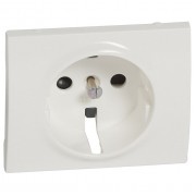Накладка на розетку Legrand GALEA LIFE, с заземлением, со шторками, белый, артикул 777021