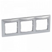 Рамка 3 поста Legrand VALENA DIY, горизонтальная, алюминий, 694332
