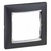 Рамка 1 пост Legrand VALENA DIY, горизонтальная, ноктюрн/серебряный штрих, 696738