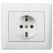 Розетка Legrand GALEA LIFE, скрытый монтаж, с заземлением, белый, артикул 771062