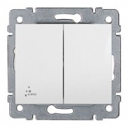 Переключатель 2-клавишный Legrand GALEA LIFE, скрытый монтаж, белый, артикул 771022