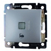 Выключатель 1-клавишный кнопочный Legrand VALENA CLASSIC, с подсветкой, скрытый монтаж, слоновая кость, артикул 774415