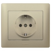 Розетка Legrand GALEA LIFE, скрытый монтаж, с заземлением, титан, артикул 771462
