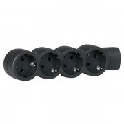 Колодка розеточная Legrand 4-местный, с заземлением, черный, артикул 695033