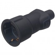 Розетка Legrand HELIUM, открытый монтаж, с заземлением, черный, артикул 050197