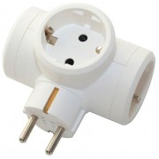 Розетка трехместная Legrand HELIUM, открытый монтаж, с заземлением, белый, артикул 050662