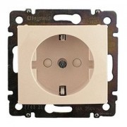 Розетка Legrand VALENA DIY, скрытый монтаж, с заземлением, со шторками, слоновая кость, 695613