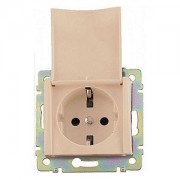 Розетка Legrand VALENA DIY, скрытый монтаж, с заземлением, с крышкой, слоновая кость, 695614
