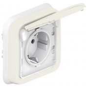 Розетка Legrand PLEXO 55, скрытый монтаж, с заземлением, белый, артикул 069869