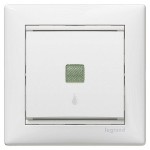 Выключатель 1-клавишный кнопочный Legrand VALENA CLASSIC, с подсветкой, скрытый монтаж, белый, артикул 774413