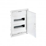 Распределительный шкаф Legrand Nedbox 24 мод., IP40, встраиваемый, пластик, бежевая дверь, с клеммами, артикул 001411