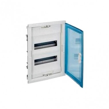 Распределительный шкаф Legrand Nedbox 36 мод., IP40, встраиваемый, пластик, прозрачная синяя дверь, с клеммами, артикул 001423
