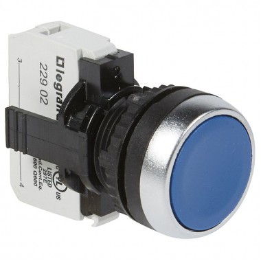 Кнопка Legrand Osmoz 22.3 мм, 500В, IP66, Синий, артикул 023703