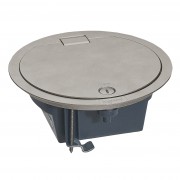 Напольная коробка круглая IP 66 c откидной крышкой 4 модуля нержавеющая сталь, артикул 088064