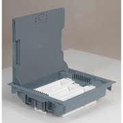 Напольная коробка с глубиной 75-105 мм, неукомплектованная, 18 модулей, под покрытие, серый RAL 7031, артикул 089611