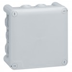Коробка квадратная - 130x130x74 - Программа Plexo - IP 55 - IK 07 - серый - 10 кабельных вводов - 650 °C, артикул 092032