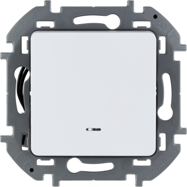 Выключатель одноклавишный с подсветкой/индикацией - INSPIRIA - 10 AX - 250 В~ - белый, 673610