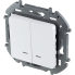 Выключатель двухклавишный с подсветкой/индикацией - INSPIRIA - 10 AX - 250 В~ - белый, 673630